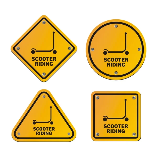 Scooter riding signs — Stock Vector