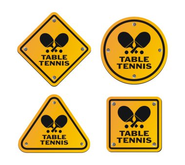 table tennis yellow signs clipart