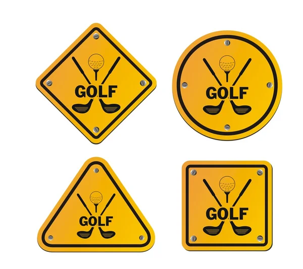 Golf yellow signs — Stok Vektör