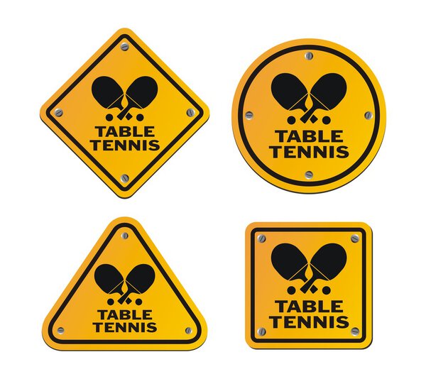 table tennis yellow signs