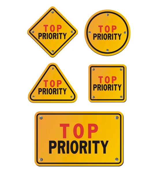 Top priority signs — Stock Vector