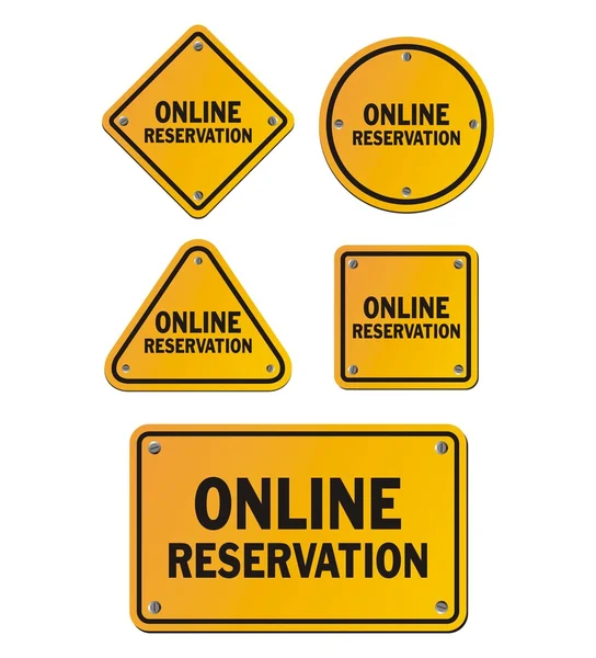 Online reservation signs — Stock Vector