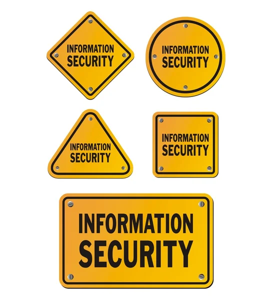 Señales de seguridad de la información — Vector de stock