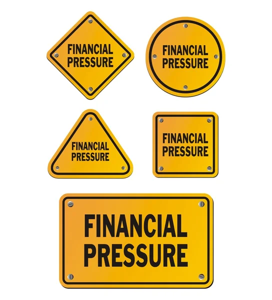 Pression financière signes jaunes Vecteurs De Stock Libres De Droits