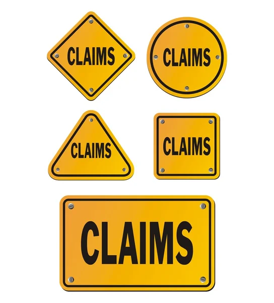 Claims yellow signs — Stock Vector