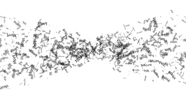 Um monte de lucro. Voando palavra lucro — Fotografia de Stock