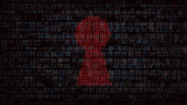 Security concept: hex code and binary code in the keyhole. cybersecurity — Stock Photo, Image