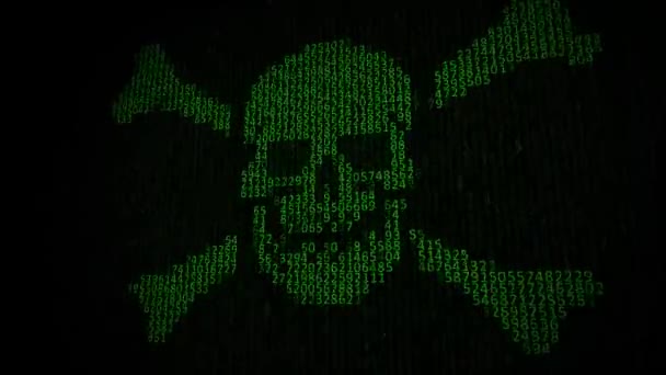 Conceito de pirataria na Internet. Hackers na rede — Vídeo de Stock