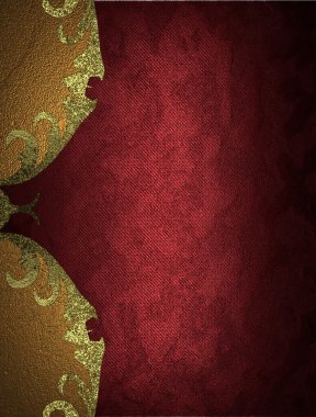 Kırmızı altın kenarı ile doku. Tasarım için öğe. Tasarım şablonu. reklam broşür veya duyuru davet, arka plan için alanı Kopyala.