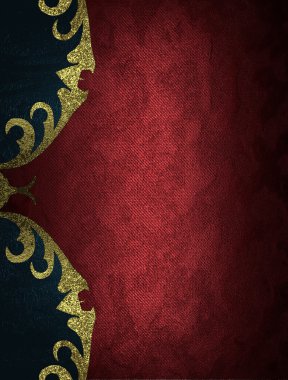 Kırmızı altın kenarı ile doku. Tasarım için öğe. Tasarım şablonu. reklam broşür veya duyuru davet, arka plan için alanı Kopyala.