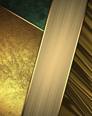 Altın ve yeşil altın şerit arka plan. Tasarım için öğe. Tasarım şablonu. reklam broşür veya duyuru davet, arka plan için alanı Kopyala.