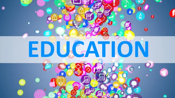 Concepto Educación. fondo de los muchos iconos sobre el tema de la educación —  Fotos de Stock