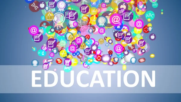 Concept Education. background of the many icons on the topic of education — Stock Photo, Image