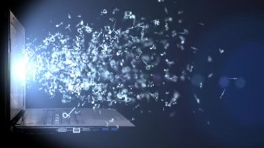 Bilgisayardan çıkan uçan nota