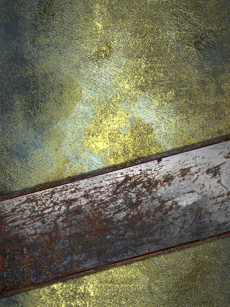 Grunge fundo amarelo com um prato enferrujado. Modelo para design. espaço de cópia para anúncio brochura ou anúncio convite, fundo abstrato . — Fotografia de Stock