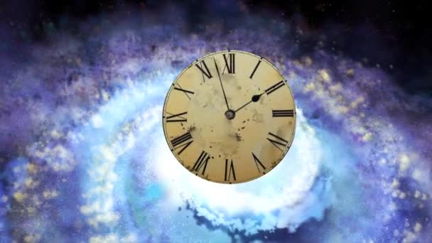 Concept of space and time. Concept Alarm flies into the center of the galaxy — Stock Video