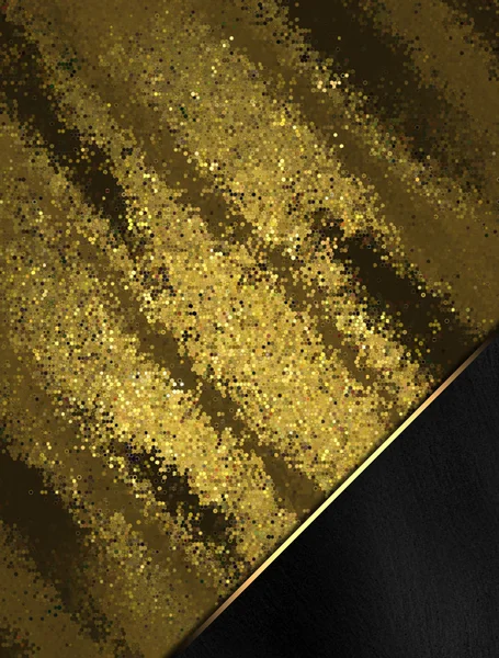 Abstrakter Goldhintergrund mit schwarzer Ecke. Vorlage für Design. Kopierraum für Werbebroschüre oder Ausschreibung, abstrakter Hintergrund. — Stockfoto