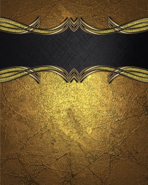 Altın doku siyah plaka ile. Tasarım şablonu. reklam broşür veya duyuru davet, arka plan için alanı Kopyala.