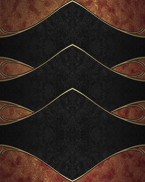 Fondo in oro rosso con accenti neri. Modello per il design. copia spazio per brochure pubblicitaria o invito all'annuncio, sfondo astratto . — Foto Stock