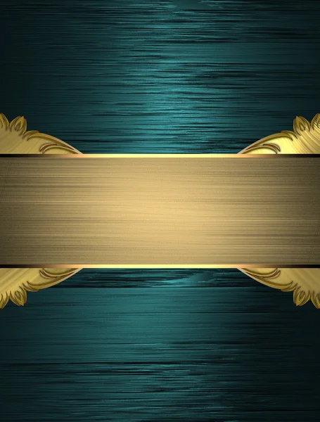 Abstrakter blauer Hintergrund mit einem eleganten Goldteller. Vorlage für Design. Kopierraum für Werbebroschüre oder Ausschreibung, abstrakter Hintergrund. — Stockfoto