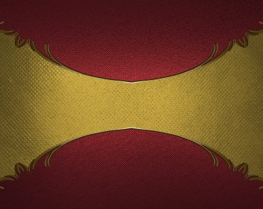 Altın plakalı kırmızı arka plan. Tasarım şablonu. reklam broşürü veya duyuru davetiyesi için kopya alanı, soyut arka plan.