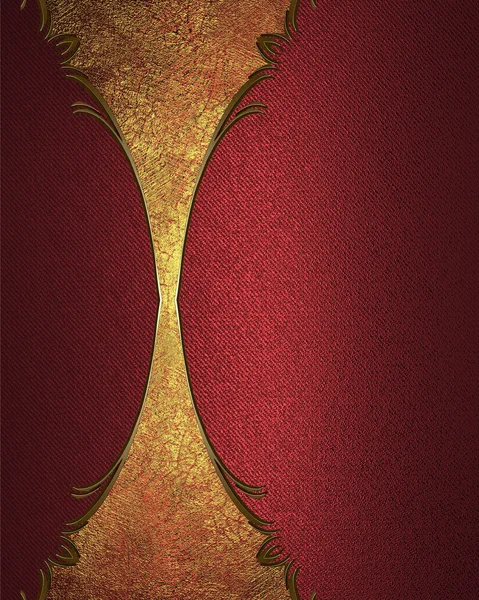 Fundo vermelho com uma borda dourada. Modelo para design. espaço de cópia para anúncio brochura ou anúncio convite, fundo abstrato . — Fotografia de Stock