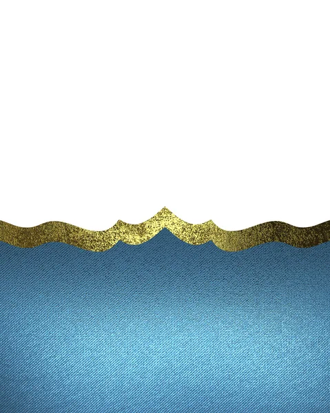 青いパターンは、金色の境界線を持つ白い背景に分離されています。デザイン用テンプレート。広告パンフレットやお知らせの招待状、抽象的な背景のためのコピースペース. — ストック写真