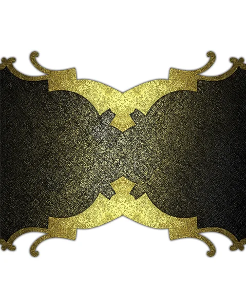 Black frame with gold ornaments. Template for design. copy space for ad brochure or announcement invitation, abstract background. — Stock Photo, Image