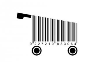 alışveriş sepetlerini barkod yaptı. alışveriş kavramı