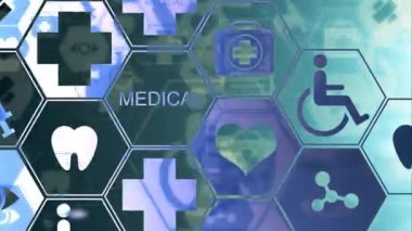 tıbbi kavram olarak modern bilgisayar arayüzü. Tıbbi sembolleri tablosu