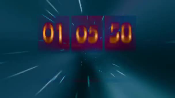 カオスの動く時計。無限に高速移動時計。時間と空間を曲げのコンセプトです。グランジ時計. — ストック動画