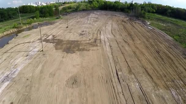 Città discarica neve da strade e sporcizia stradale — Video Stock