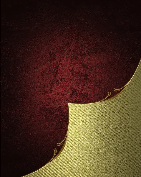 Rote Textur mit goldenem Bereich. Vorlage für Design. Kopierraum für Werbebroschüre oder Ausschreibung, abstrakter Hintergrund. — Stockfoto