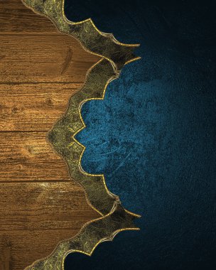 Grunge ahşap unsurlar mavi doku üzerinde. Şablon tasarım ve reklam broşür veya duyuru davet