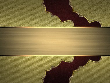 Altın doku daki metin için isim plakalı kırmızı desen. Tasarım şablonu. reklam broşürü veya duyuru davetiyesi için kopya alanı