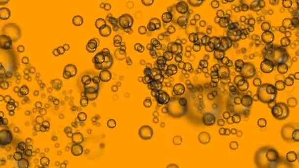 Анимированная ДНК на фоне оранжевого фона — стоковое видео