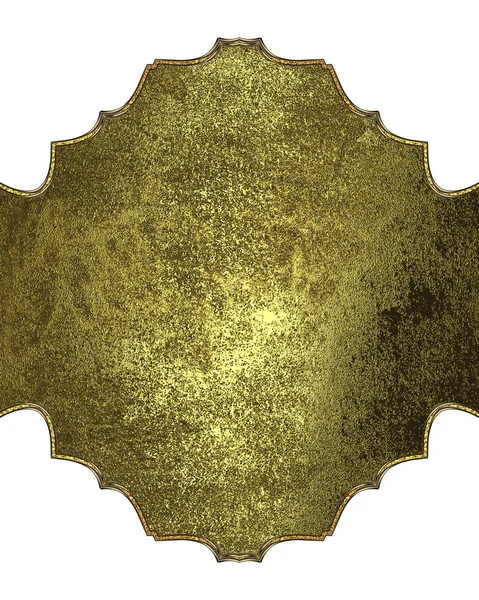 Prato dourado com ornamento e lugar para texto. Modelo para design. espaço de cópia para anúncio de brochura ou anúncio convite — Fotografia de Stock