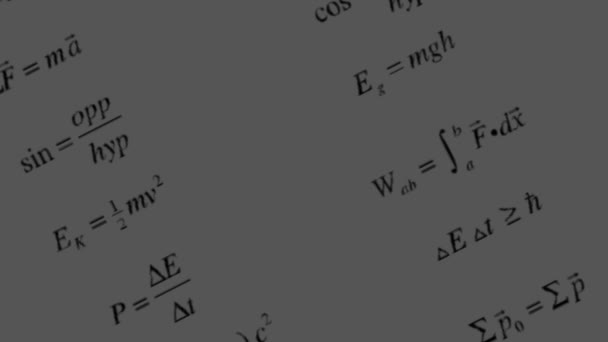 Achtergrond van het snel veranderende fysieke formules — Stockvideo