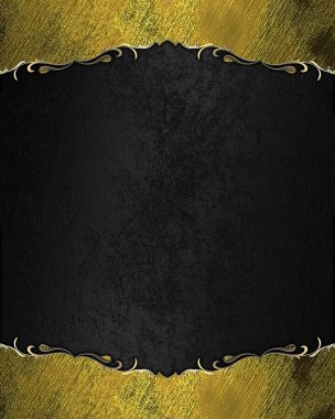 Siyah arka plan ile altın çerçeveli. Tasarım şablonu. kopya alanı reklam broşür veya duyuru davet için