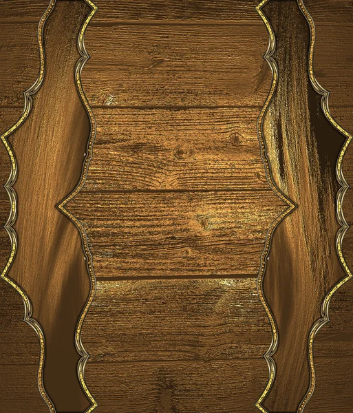 Grunge houten achtergrond met gouden ornamenten. Sjabloon voor het ontwerp. ruimte voor advertentie brochure of aankondiging uitnodiging kopiëren — Stockfoto