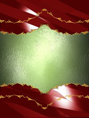 Metin için yeşil bir işaret içeren soyut kırmızı arka plan. Tasarım şablonu. reklam broşürü veya duyuru davetiyesi için kopya alanı