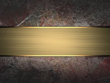 Altın isim plakası ile Grunge kırmızı doku. Tasarım şablonu. reklam broşürü veya duyuru davetiyesi için kopya alanı