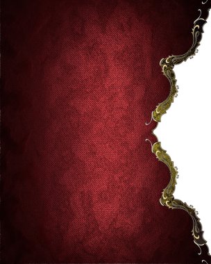 Grunge kırmızı plaka altın trim. Tasarım şablonu. kopya alanı reklam broşür veya duyuru davet için