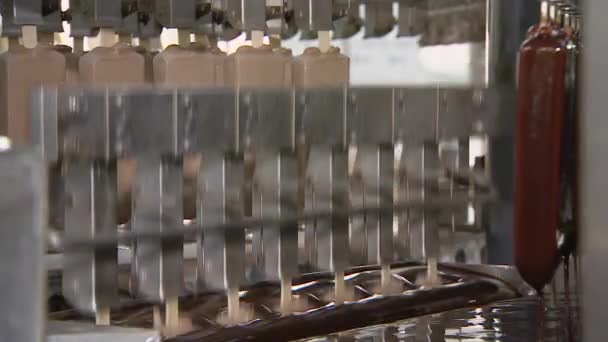 Fabryka lodów i produktów mlecznych. Automatyzacja produkcji. — Wideo stockowe