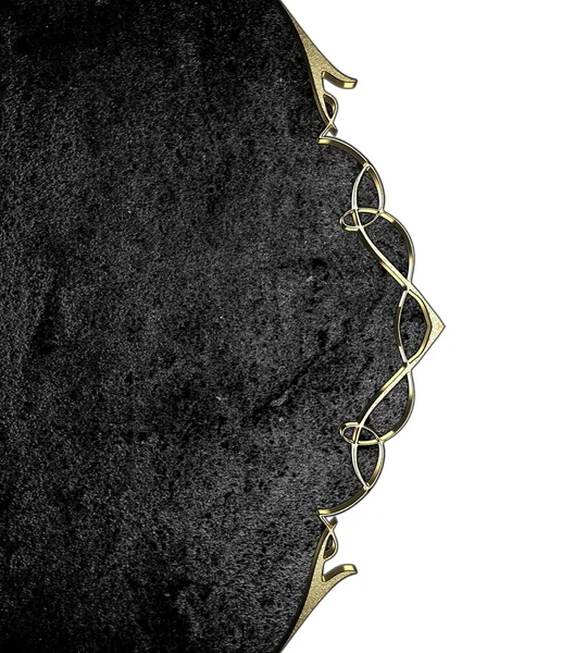 Abstract black background with gold edges on white background. Design template. Design site — Stock Photo, Image