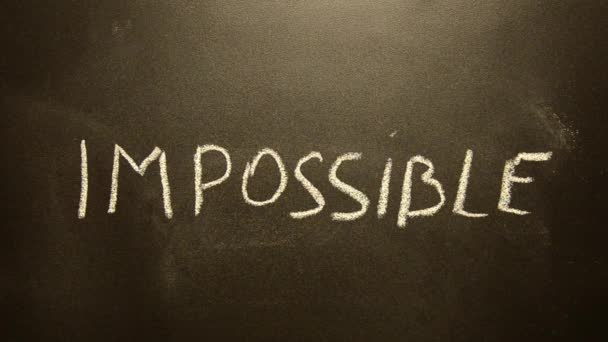 Impossible turns to possible. Changing the word impossible to possible. — Stock Video