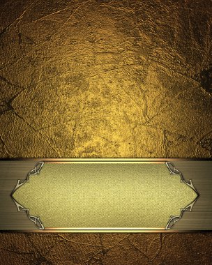 altın arka plan ile altın tabak Yazıtı ve altın trim. tasarım şablonu. Tasarım sitesi