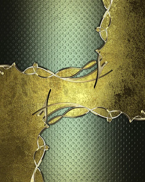 Abstraktes Goldmuster auf grünem Hintergrund. Designvorlage. Designseite — Stockfoto