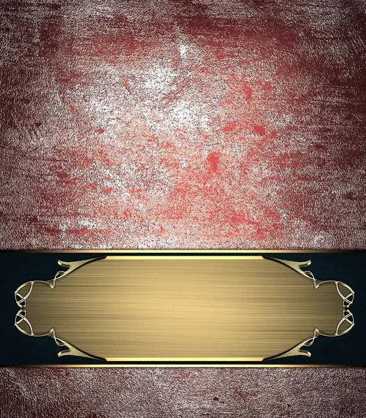 Vecchio indossato texture rossa con segno d'oro. Modello di design. Sito di progettazione — Foto Stock