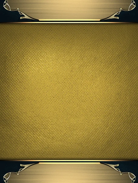 Gul bakgrund med guld kanter. guld ram. formgivningsmall. design webbplats — Stockfoto